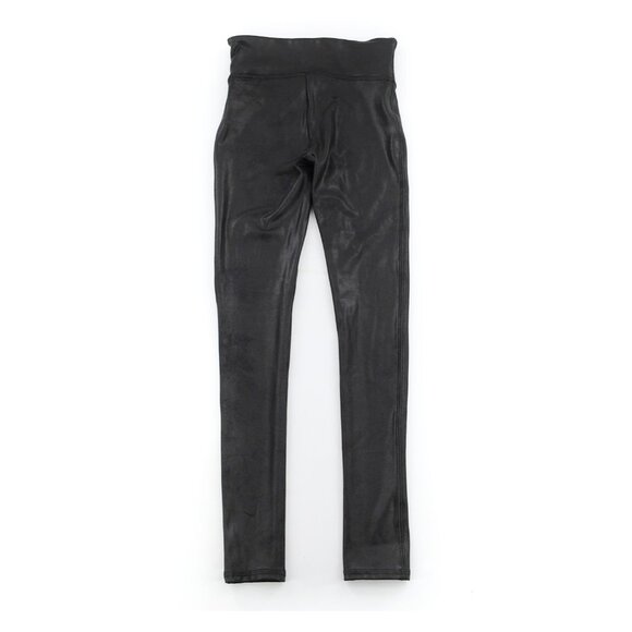 SPANX High Rise Seamless Faux Leather Leggings in Black - Picture 5 of 7